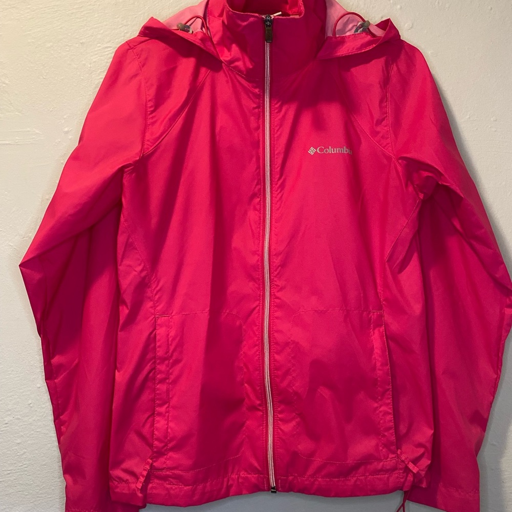 Women’s Hot Pink Columbia Windbreaker Jacket Size Small